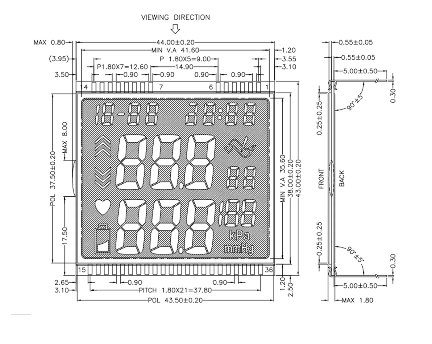 Segment LCD display Screen (14