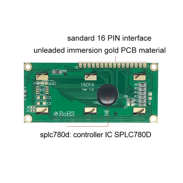 16X1 Monochrome Character Lcd Display 88
