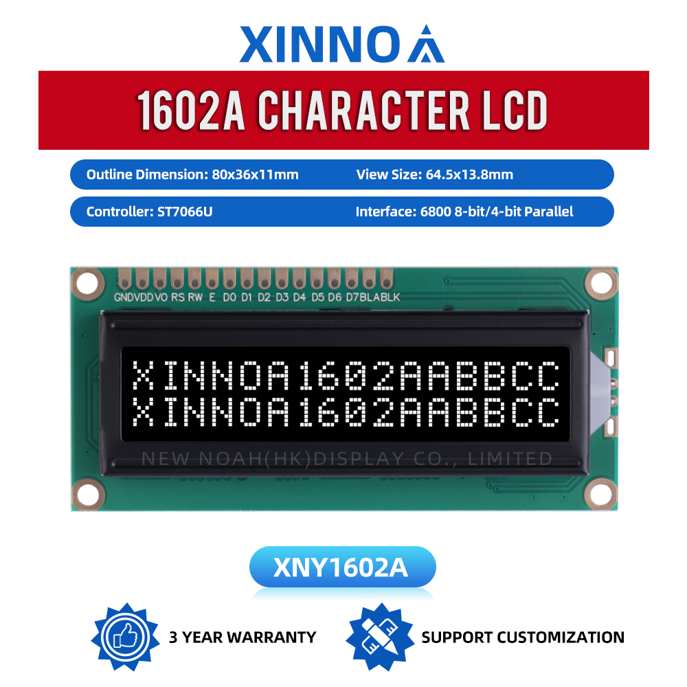 BTN Black Film 1602A Character Display Screen 1602 16 PIN ST7066 Multi Language Module COB LCD Module