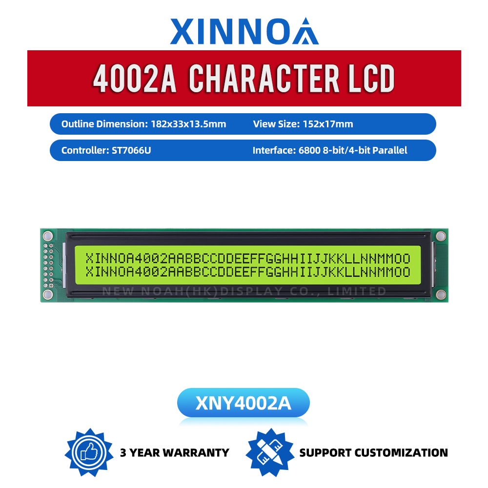 Yellow Green Film 4002A LCD Screen Module Multiple Languages LCD Character Dot Matrix Screen