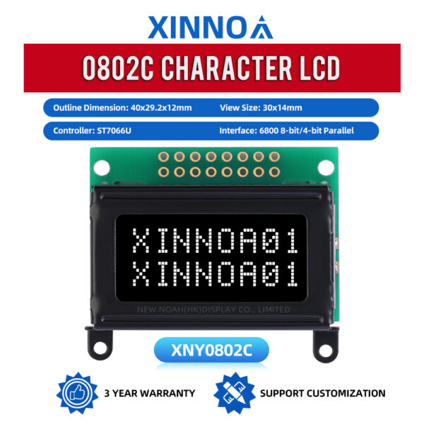 DFSTN Black Film 0802C Character Display Screen 0802 16 PIN ST7066U Ultra Small Module STN Blue Font