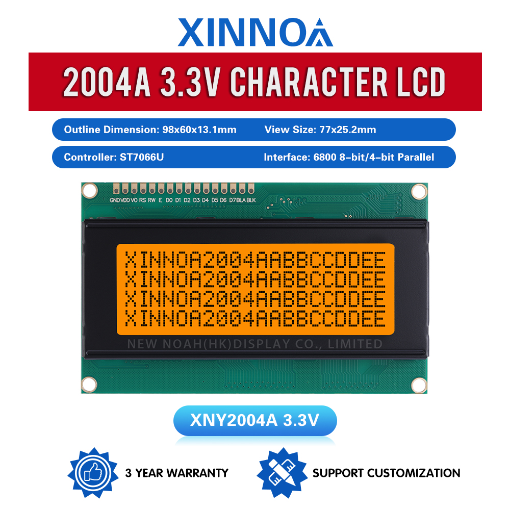 Gray Film 2004A 3.3V Liquid Crystal Display 4*20 Spot Module 98*60MM ST7066U Font Screen