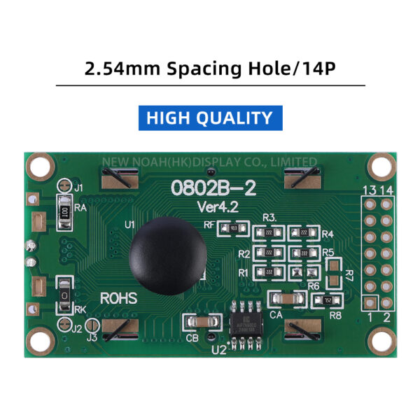 BTN Black Film 0802B-2 3.3V Character Display Screen 0802 LCD 14 PIN Character Dot Matrix Screen - Image 2