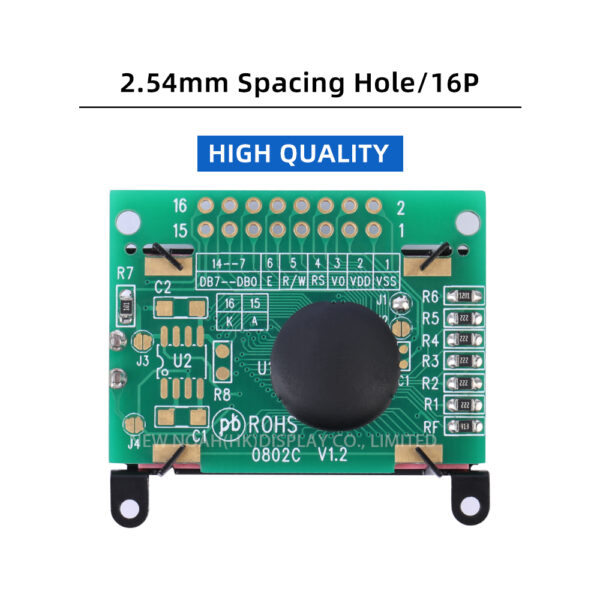 DFSTN Black Film 0802C Character Display Screen 0802 16 PIN ST7066U Ultra Small Module STN Blue Font - Image 2
