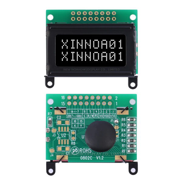 DFSTN Black Film 0802C Character Display Screen 0802 16 PIN ST7066U Ultra Small Module STN Blue Font - Image 3