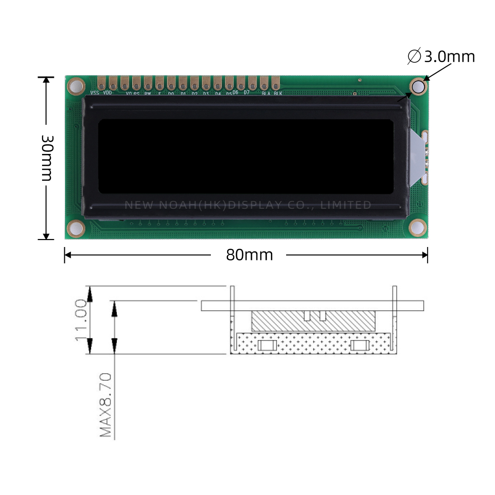 Russian BTN Black Film 1602W 3.3V Character LCD Screen 1602 ST7066U LCM 16*2 Module - Image 4