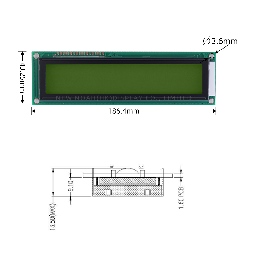 Russian Yellow Green Film 2002B Character ST7066U 2-Line Character Screen Quality Assurance - Image 4