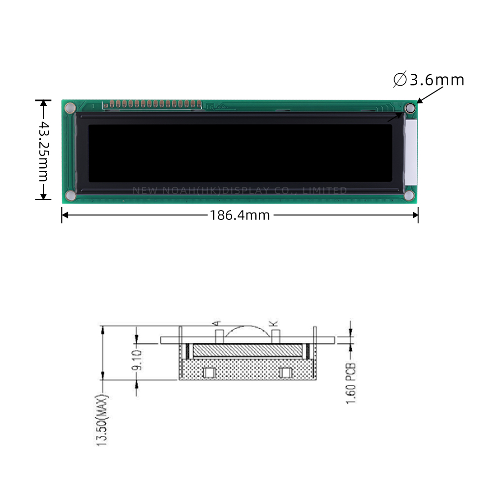 DFSTN black film 2002B LCD Module 02*20 ST7066U Audio Amplifier Display Screen Support Customization - Image 4