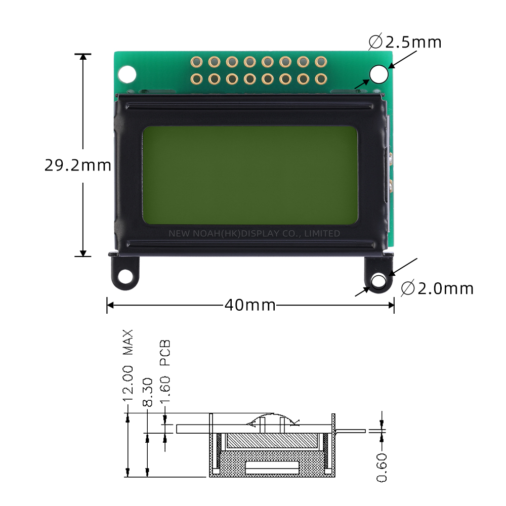 Russian Yellow Green Film 0802C Character LCD Screen Development Of Ultra Small Module Support Solution - Image 4
