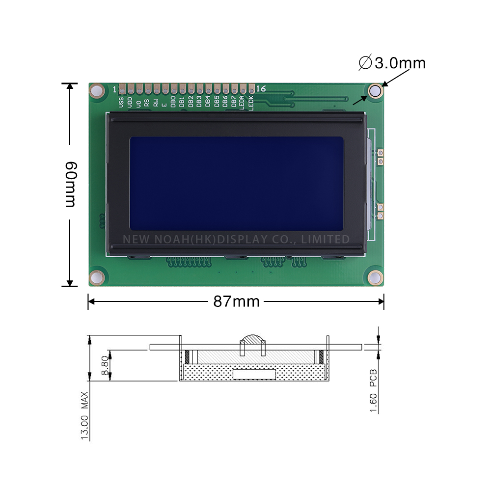 Blue Film White Letters 1604A 3.3V Character LCD Module Display Screen 16PIN Stable Supply Of Goods - Image 4