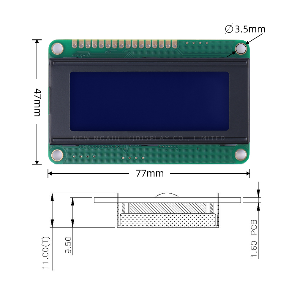 Russian Blue Film White Letters 2004D Font Screen Interface Module ST7066U Single Row Interface Module - Image 4