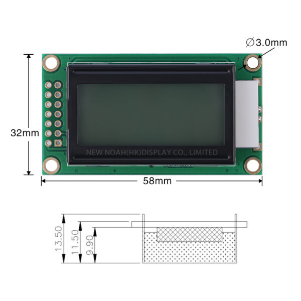 Gray Film 0802B-2 3.3V Character LCD Module 0208 LCD 14 PIN ST7066 8X2 LCD Portable Display Module - Image 4