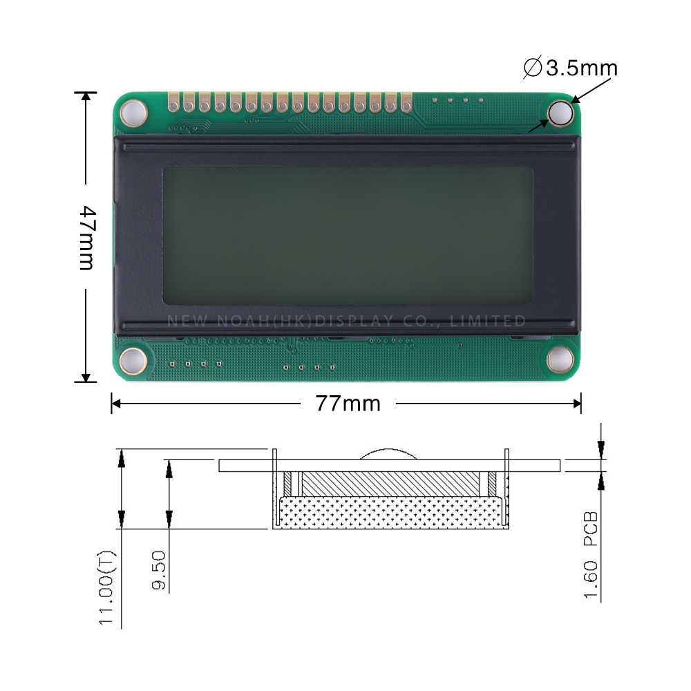Gray Film 2004D Font Screen 16PIN Interface Module ST7066U Single Row Interface Module - Image 4