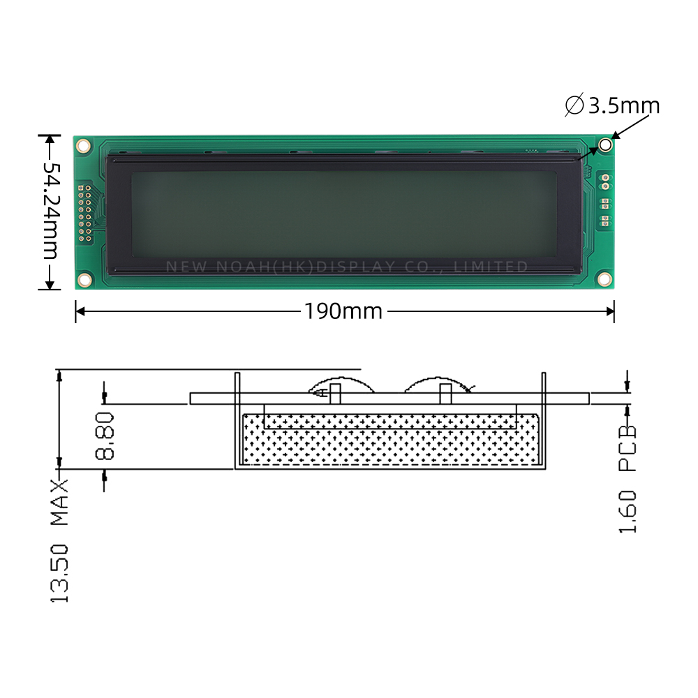 Gray Film 4004A2 LED LCD Module 4X40 190*54*13.1MM 16PIN Interface Module ST7066U Display Screen - Image 4