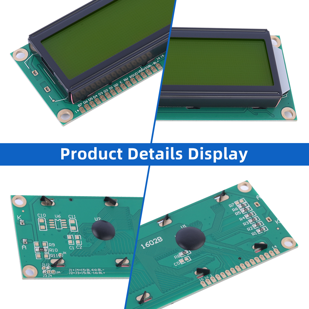Russian Yellow Green Film 1602B 16X2 Dot Matrix Character 3.6 Inches Large Character LCD Screen - Image 5