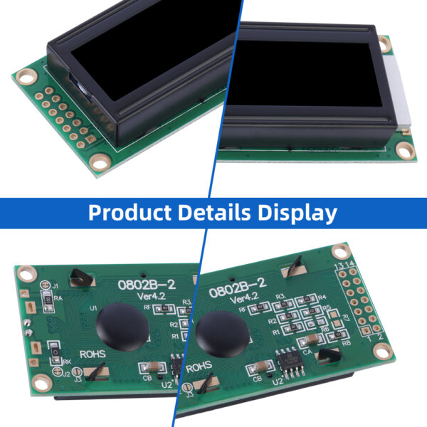 BTN Black Film 0802B-2 3.3V Character Display Screen 0802 LCD 14 PIN Character Dot Matrix Screen - Image 5