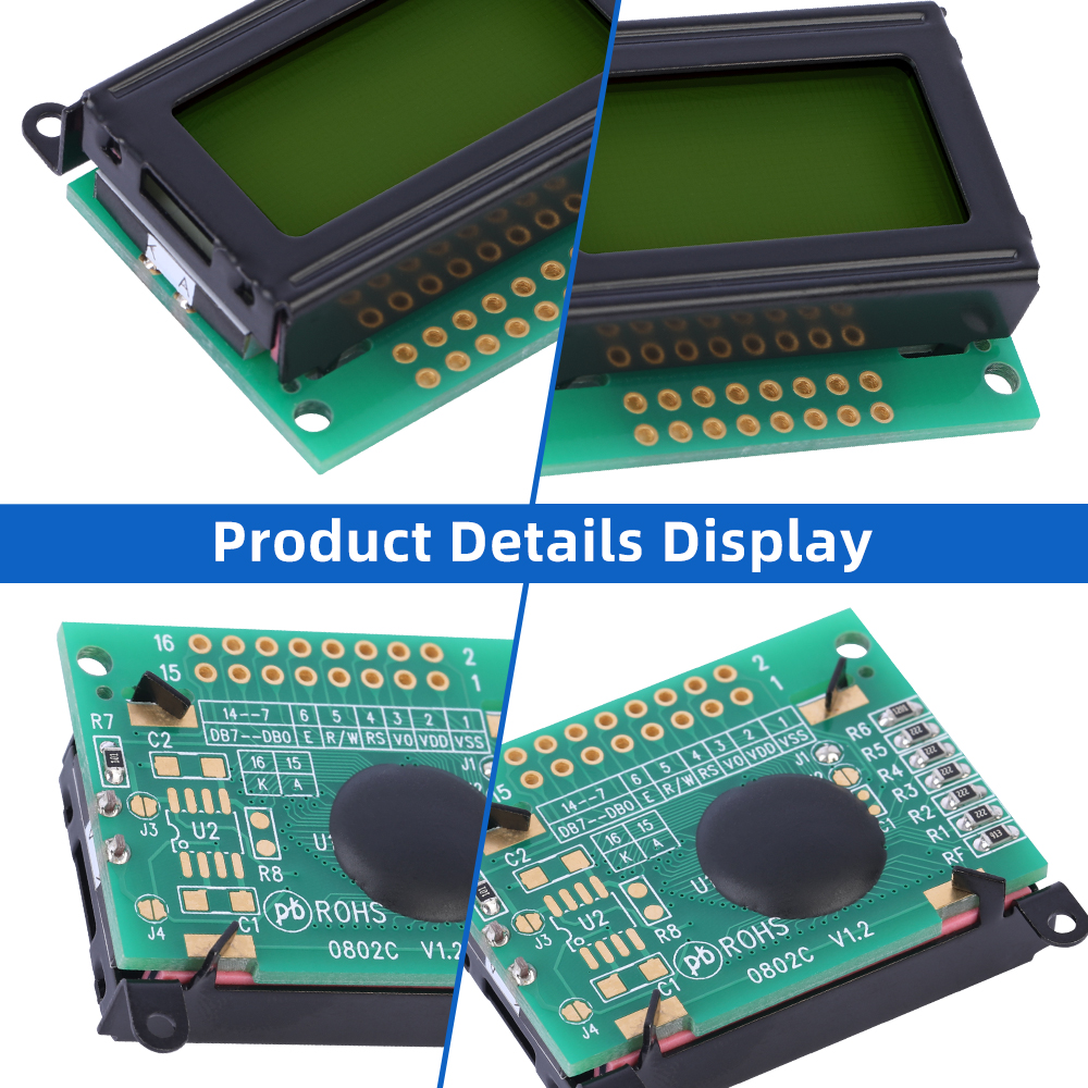 Russian Yellow Green Film 0802C Character LCD Screen Development Of Ultra Small Module Support Solution - Image 5