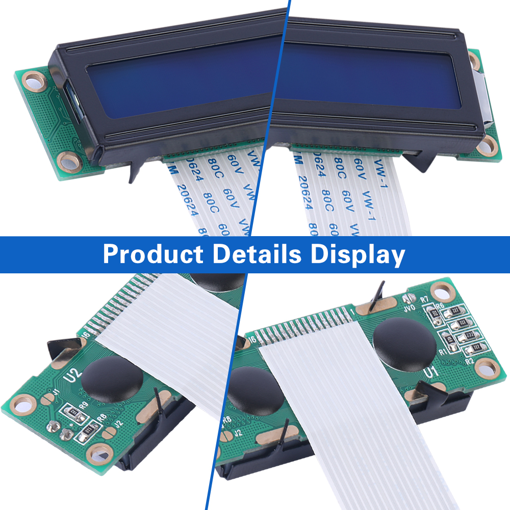 Blue Film White Letters 1602A-20-2A Liquid Crystal Display FPC75MM 1.5 Inches ST7066U Monochrome Screen - Image 5