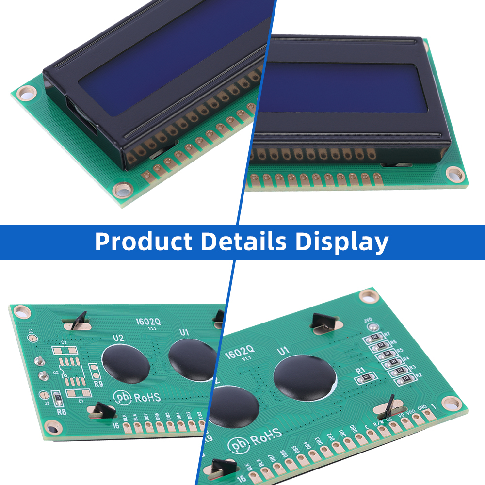 Russian Blue Film White Letters 1602Q Iic I2C Adapter Arduino With Built-In Led Backlight ST7066U - Image 5