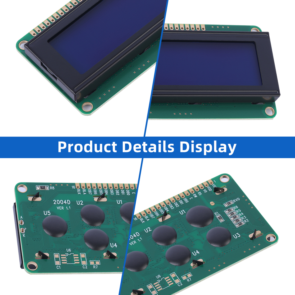 Russian Blue Film White Letters 2004D Font Screen Interface Module ST7066U Single Row Interface Module - Image 5