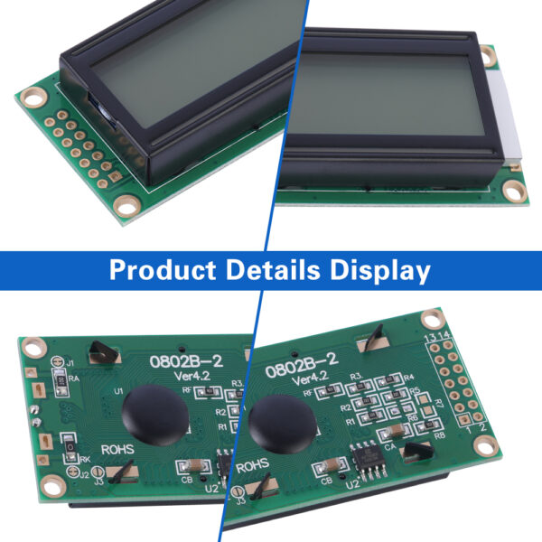 Gray Film 0802B-2 3.3V Character LCD Module 0208 LCD 14 PIN ST7066 8X2 LCD Portable Display Module - Image 5