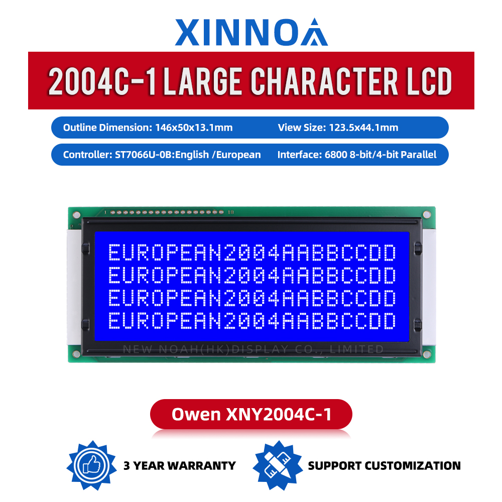 European Blue Film White Letters 2004C-1 Large Character LCD Module ST7066U