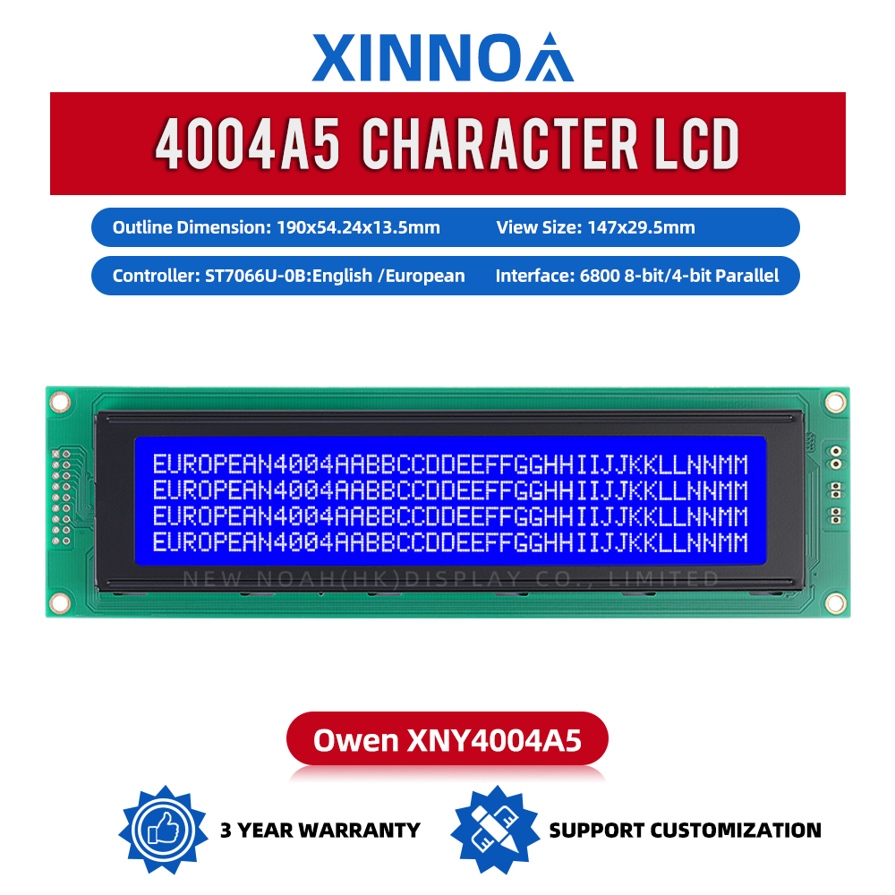 European Blue Film White Letters 4004A5 LCM Parallel Port Display Screen