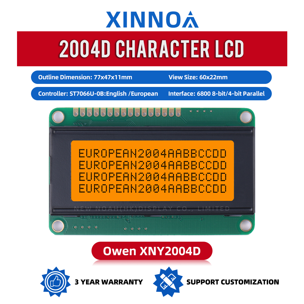 European Gray Film 2004D LCD LCM Display Module Dot Matrix Screen Interface Module