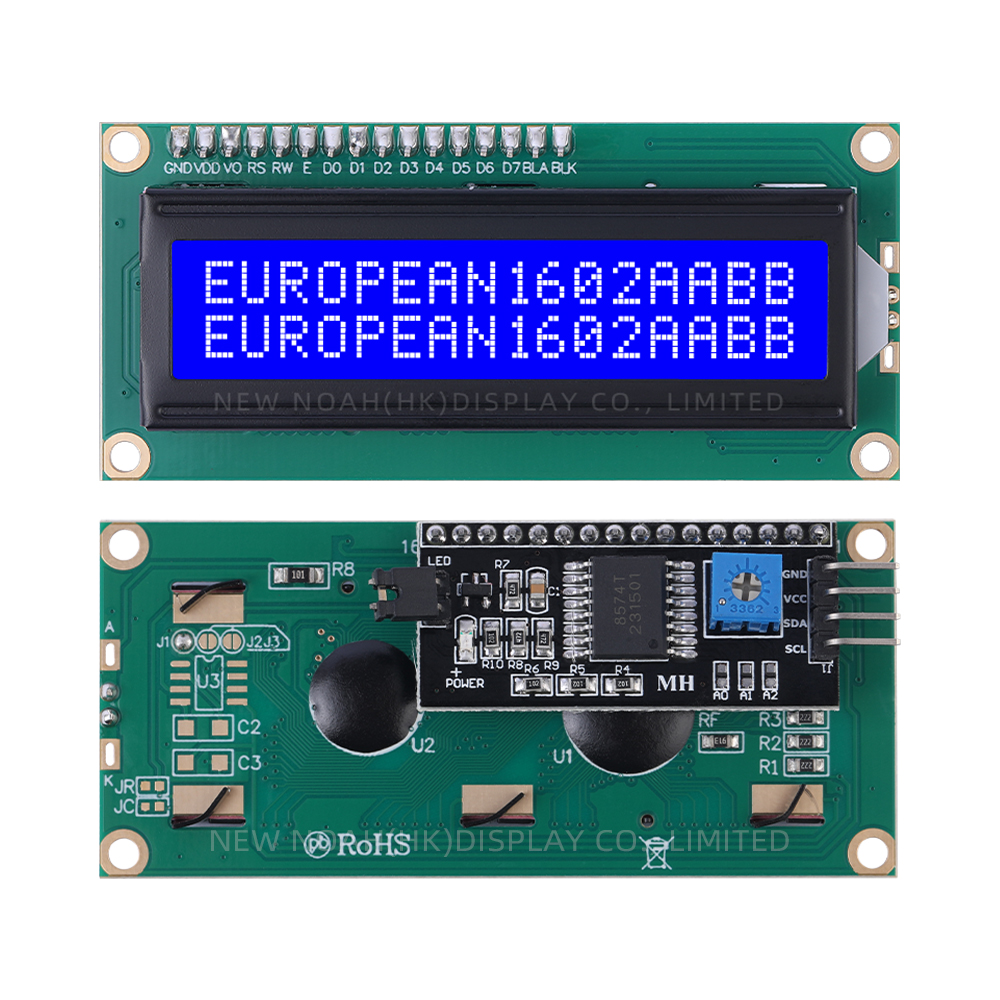 European Blue Film White Letters 1602A IIC Adapter Board Multiple Languages Character Display Screen - Image 3