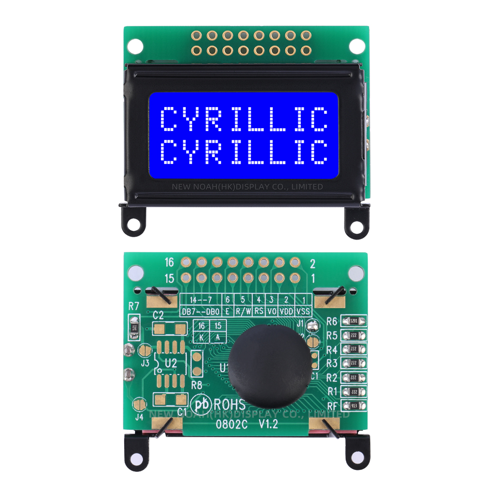 Cyrillic Blue Film White Letters 0802C Character Dot Matrix Screen Ultra Small Module LCM - Image 3