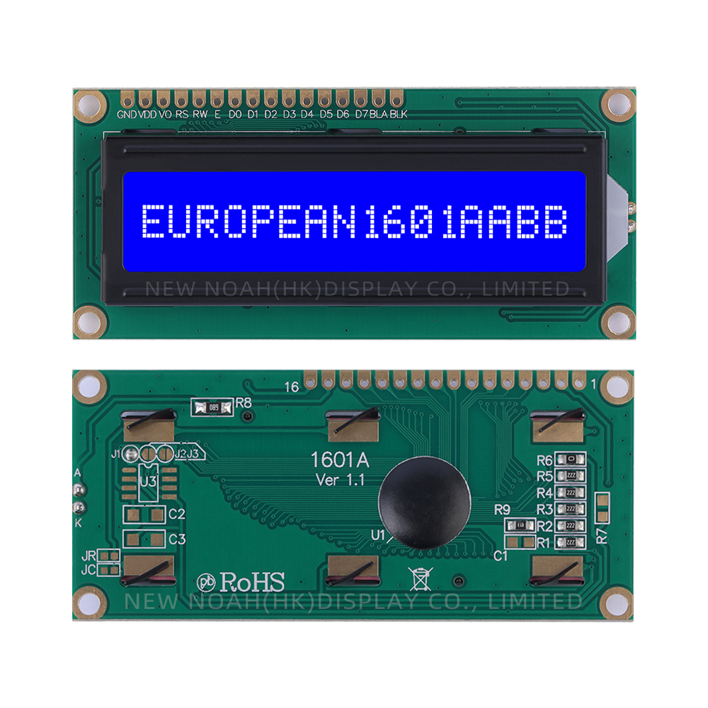 European Blue Film White Letters 1601A Character Dot Matrix Screen ST7066 Support Scheme Development - Image 3