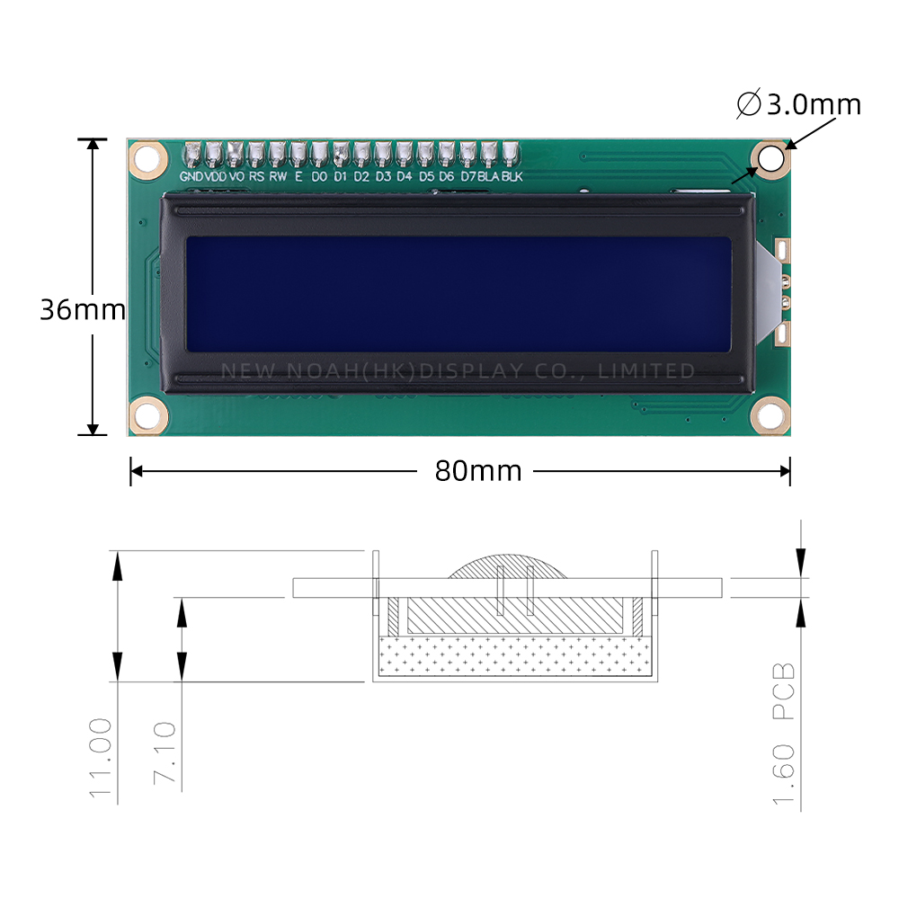 European Blue Film White Letters 1602A IIC Adapter Board Multiple Languages Character Display Screen - Image 4