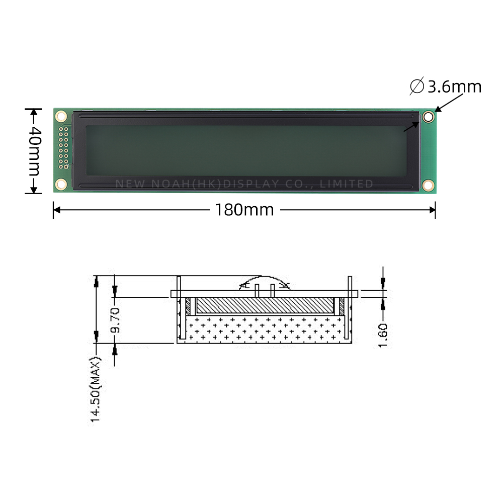 European Gray Film 2002K-1 Long Strip Type ST7066U Font Screen Character LCD Display - Image 4