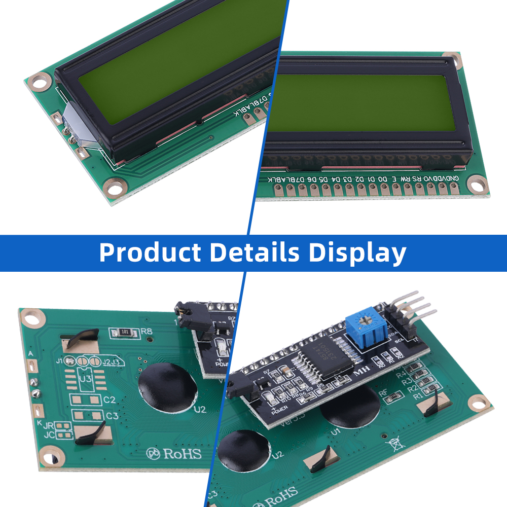 Cyrillic Yellow Green Film 1602A IIC Adapter Board Monochrome Screen Liquid Crystal Display - Image 5