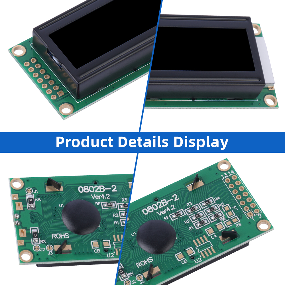 European BTN Black Film 0802B-2 Character LCD Module Three Year Warranty LCM Display Module - Image 5