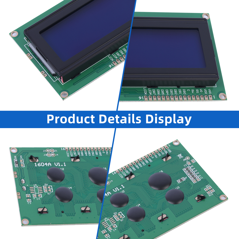 European Blue Film White Letters 1604A Multiple Word Libraries LCM LCD Display Screen ST7066U - Image 5