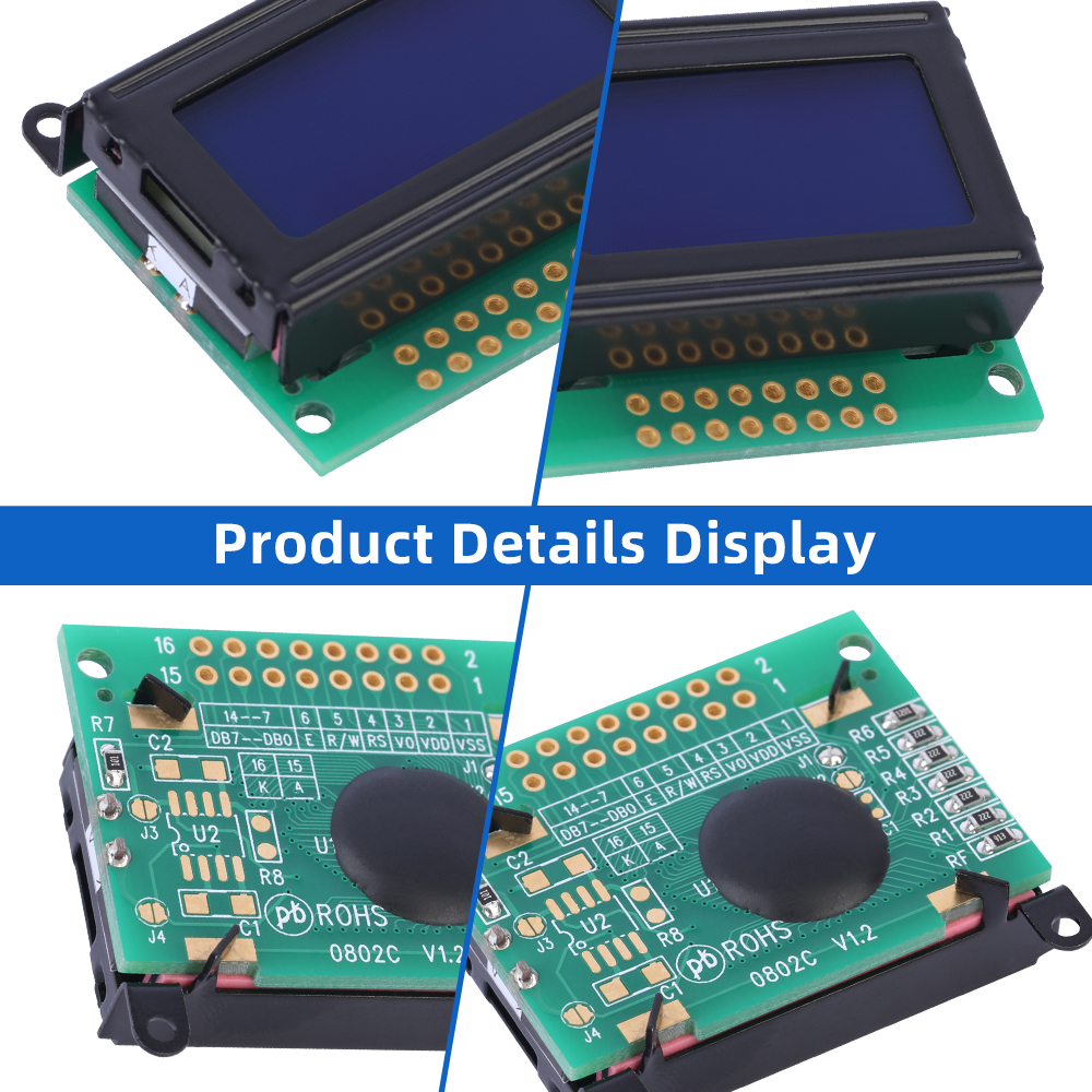 Cyrillic Blue Film White Letters 0802C Character Dot Matrix Screen Ultra Small Module LCM - Image 5