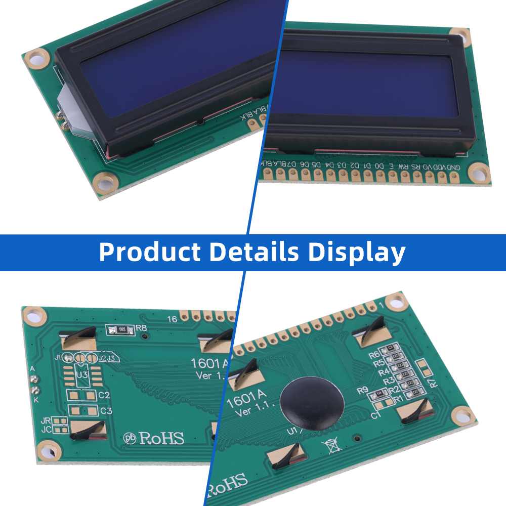 European Blue Film White Letters 1601A Character Dot Matrix Screen ST7066 Support Scheme Development - Image 5