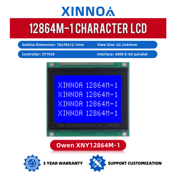 Blue Film LCM12864M-1 WiStar Graphic LCD Display Screen 20P STN 6800 Parallel Controller ST7920