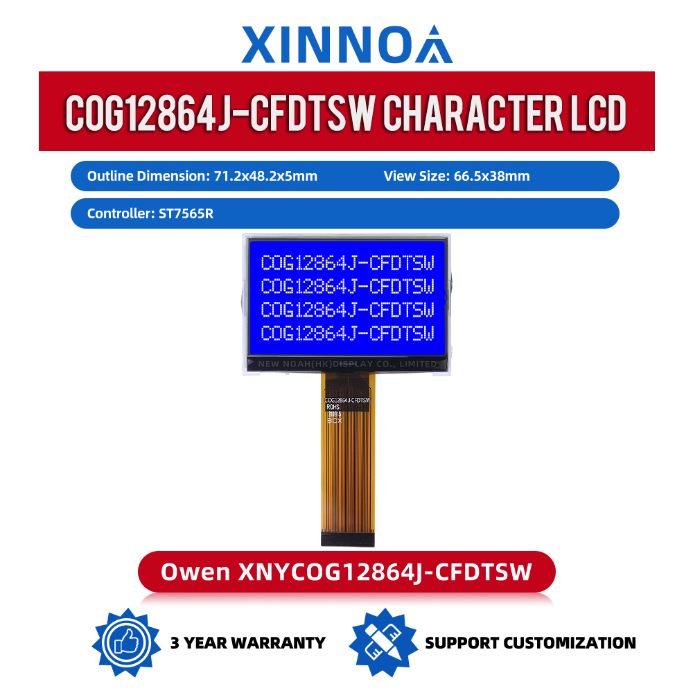 Blue Film COG12864J-CFDTSW Screen Display Graphic Cog Fog LCD With LED Backlight