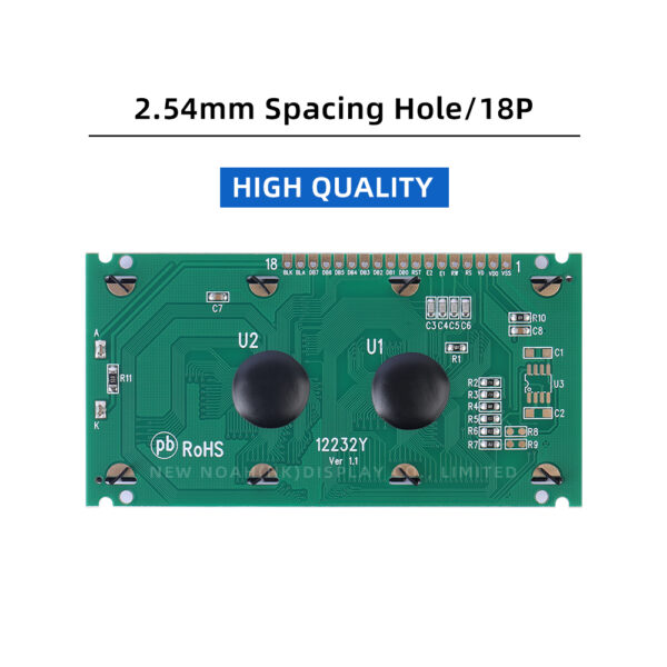 Blue Film 12232Y LCD Screen High Brightness Screen 122*32 Graphic Dot Matrix Screen LCM LCD Module - Image 2