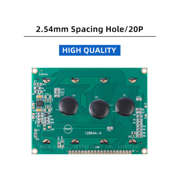 Blue Film 12864A-A Working Temperature  LCD Display With Backlight 20PIN 5V Parallel Port 12864 Panel - Image 2