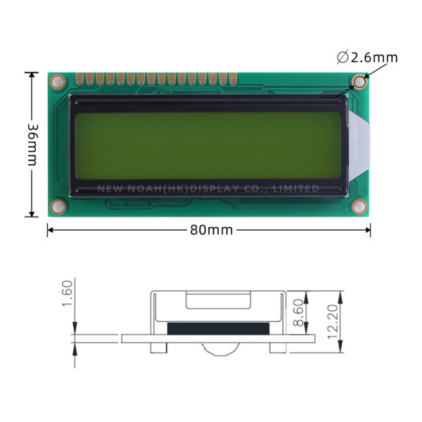 Yellow Green Film 14432F 80X36X12.2MM Serial SPI/Parallel Graphics Display LCM ST7920/AIP31020 - Image 4