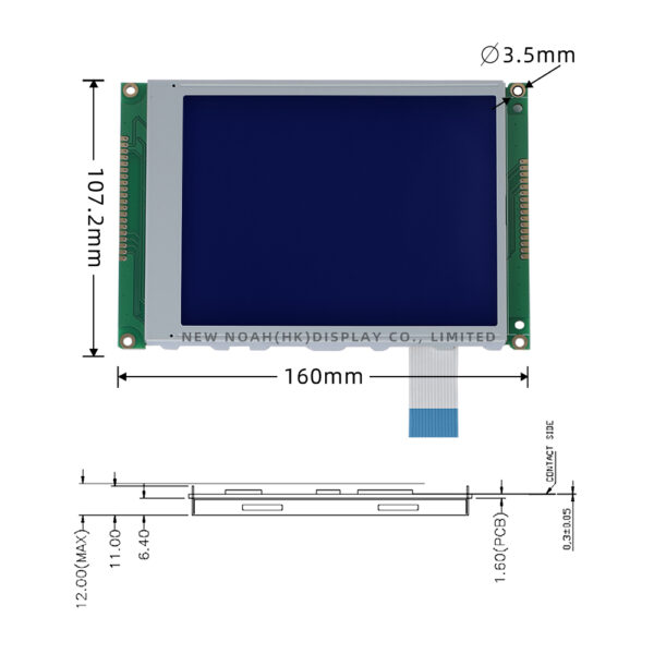 Blue Film Manufacturer 320240B1 LCD Display Module With Controller NT7086PQ 5.7-Inch Display Screen - Image 4