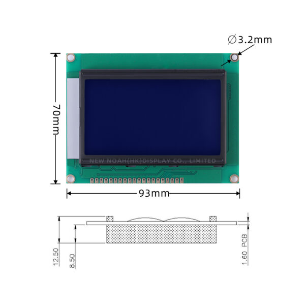 Blue Film Stable Supply Of 12864-21M LCD Display Device 5V Serial Port LCD Screen Control ST7920 - Image 4