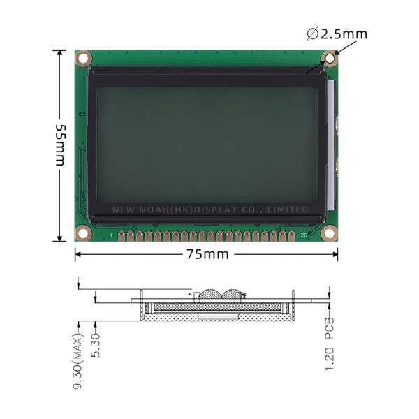 Grey Film High Cost Performance 20PIN 12864K SBN0064 Parallel Port LCD12864 For Arduino - Image 4