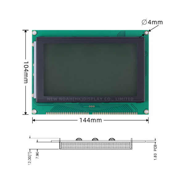 Grey Film 240128Y 144X104X12MM UCI6963C LCM Monochrome LCD Module Original T6963C - Image 4