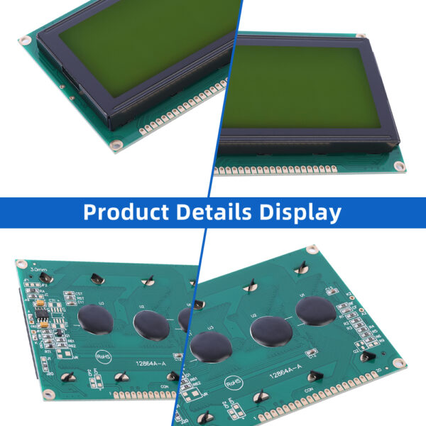 Yellow Green Film 12864A-A Graphic LCD Display 128*64 12864 128X6 Working Temperature SBN0064 Controller - Image 5