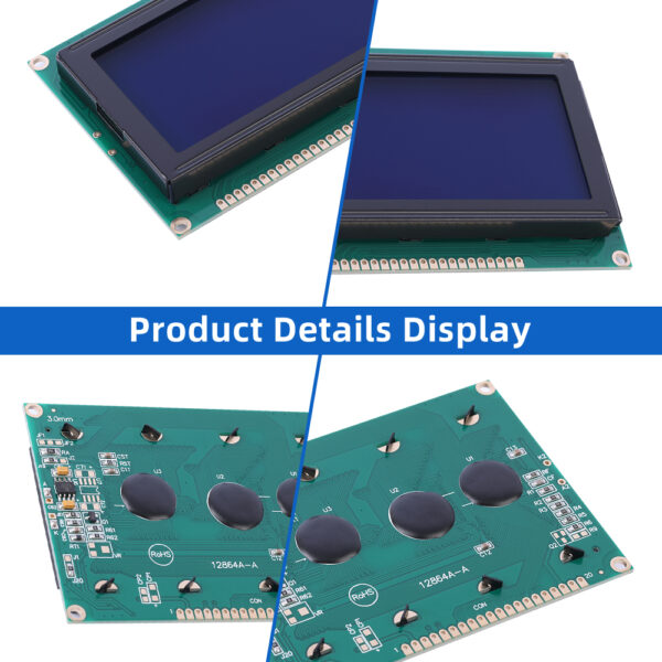Blue Film 12864A-A Working Temperature  LCD Display With Backlight 20PIN 5V Parallel Port 12864 Panel - Image 5